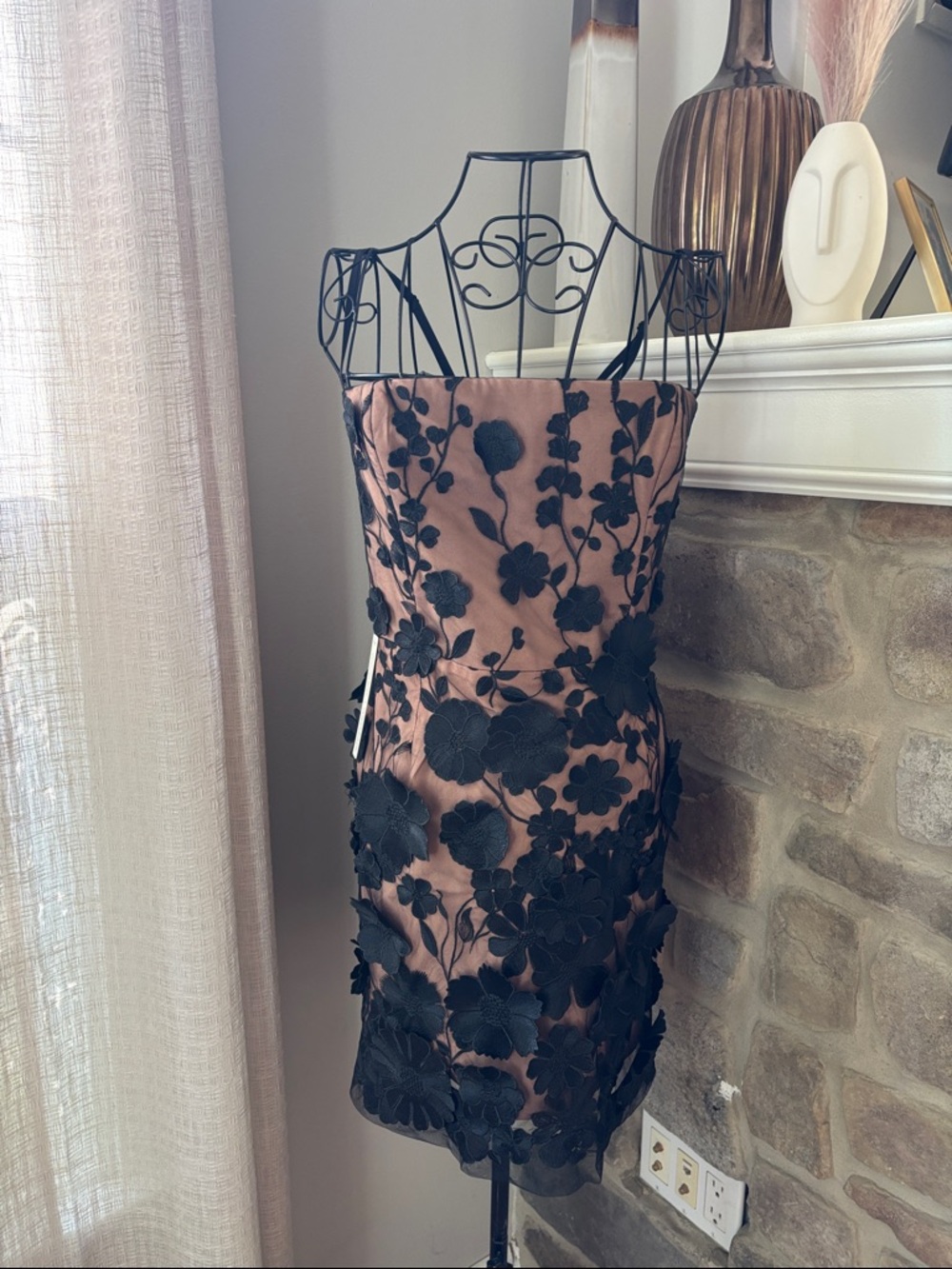 Helsi Structured 3D Floral-Embellished Mini Dress from Anthropologie - Picture 3 of 6